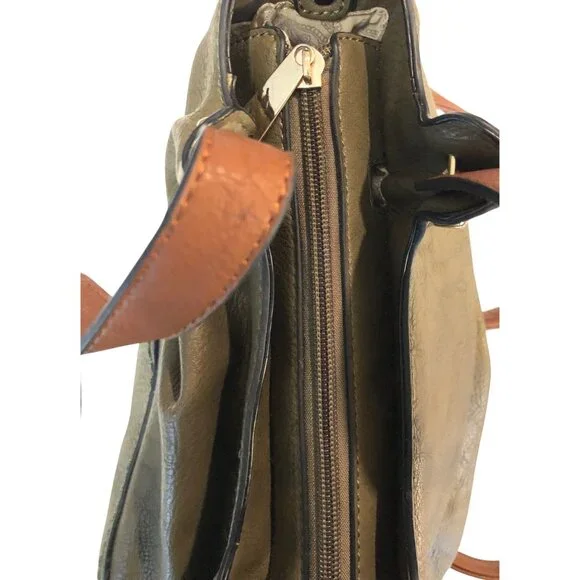 Olive Green Simply Noelle Convertible Faux Leather Crossbody Bag - Picture 7 of 12